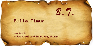 Bulla Timur névjegykártya